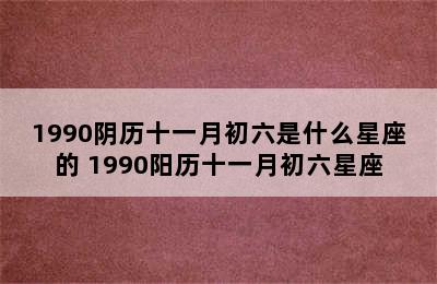 1990阴历十一月初六是什么星座的 1990阳历十一月初六星座